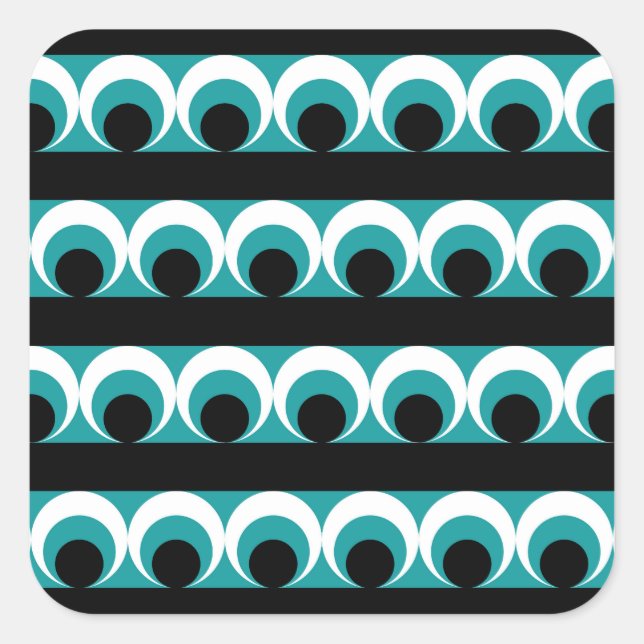 Geometric mönster fyrkantigt klistermärke (Framsida)