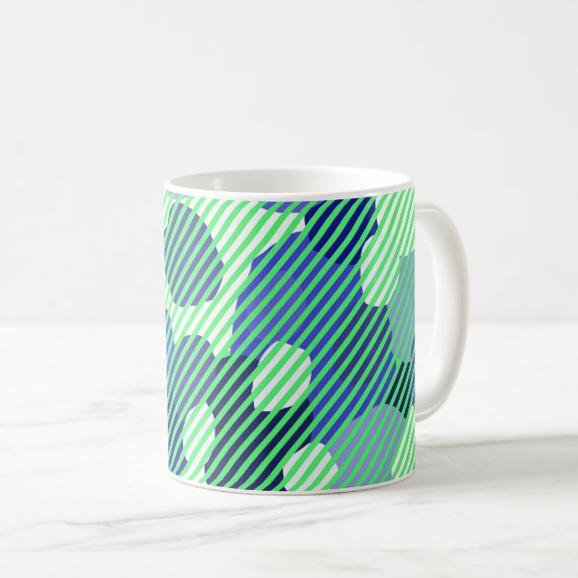 Geometric mönster grönt shades kaffe mugg (Framsida höger)