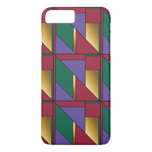 Geometric Mönster Guld Lila Grönt Red