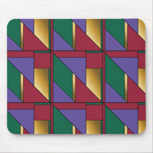 Geometric Mönster Guld Lila Grönt Red Musmatta