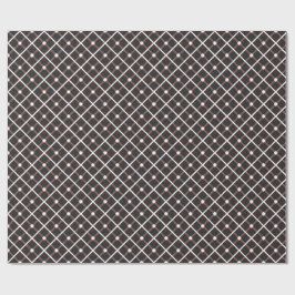Geometric Mönster i Black and Warm Brown Tones Presentpapper
