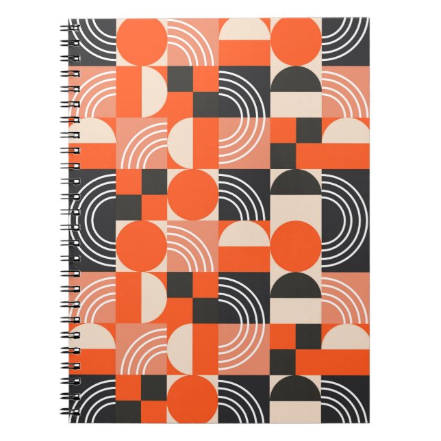 Geometric mönster i glatt färg block.  anteckningsbok (Framsidan)