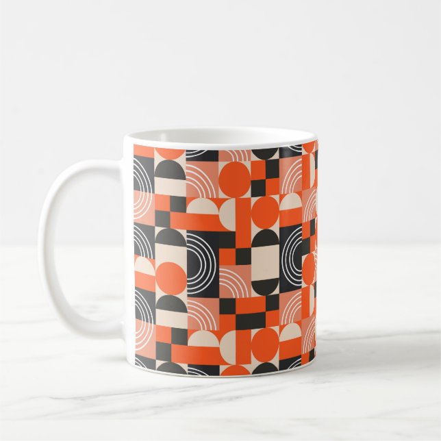 Geometric mönster i glatt färg block.  kaffemugg (Vänster)