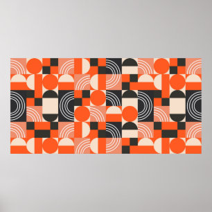 Geometric mönster i glatt färg block.  poster