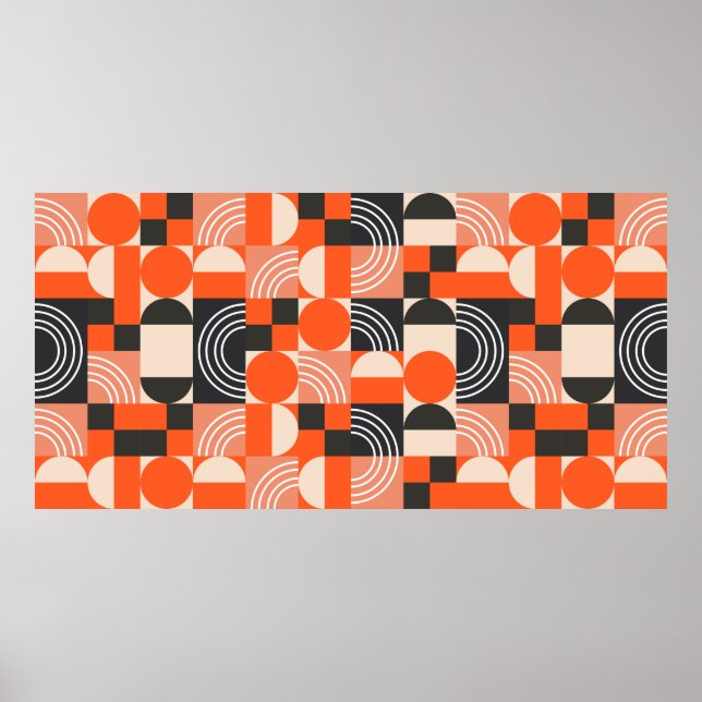 Geometric mönster i glatt färg-block. poster (Framsidan)