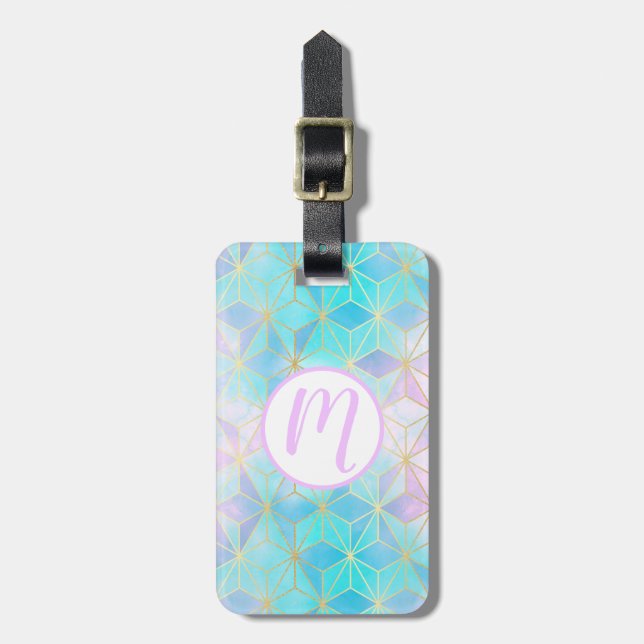 Geometric Mönster i konstglaset Bagagebricka (Vertikal Framsida)