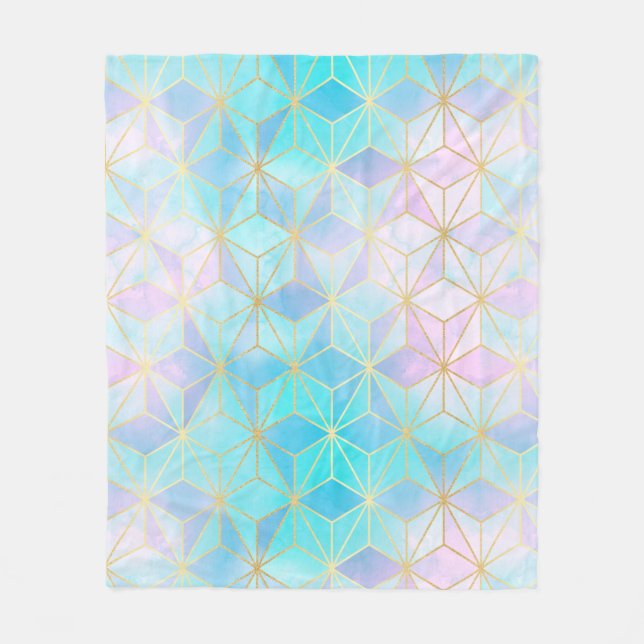 Geometric Mönster i konstglaset Fleecefilt (Framsidan)