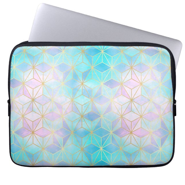 Geometric Mönster i konstglaset Laptop Fodral (Framsidan)