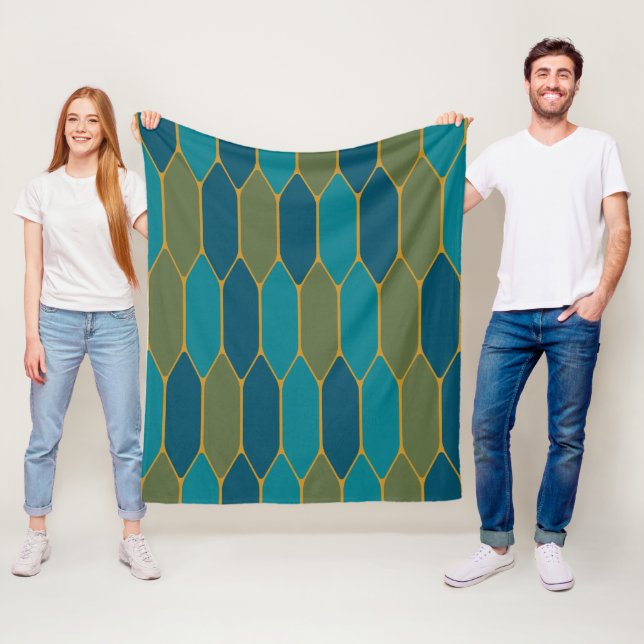 Geometric Mönster i marockanskt glaslager Fleecefilt (På plats)