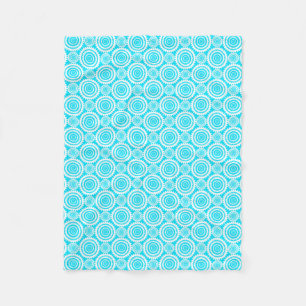 Geometric Mönster i Roligt med ljus turkos och vit Fleecefilt