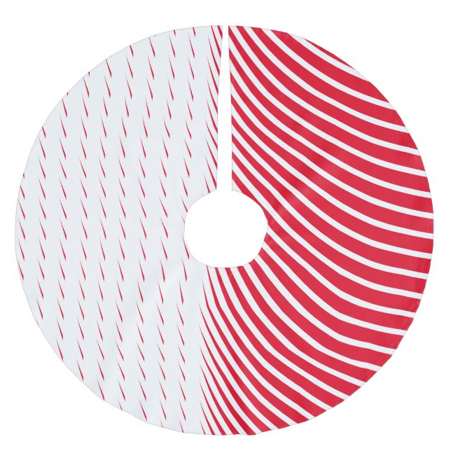 Geometric Mönster jul Red White Abstrakt Julgransmatta Borstad Polyester (Framsidan)