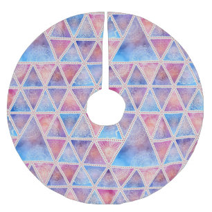 Geometric Mönster Julgransmatta Borstad Polyester