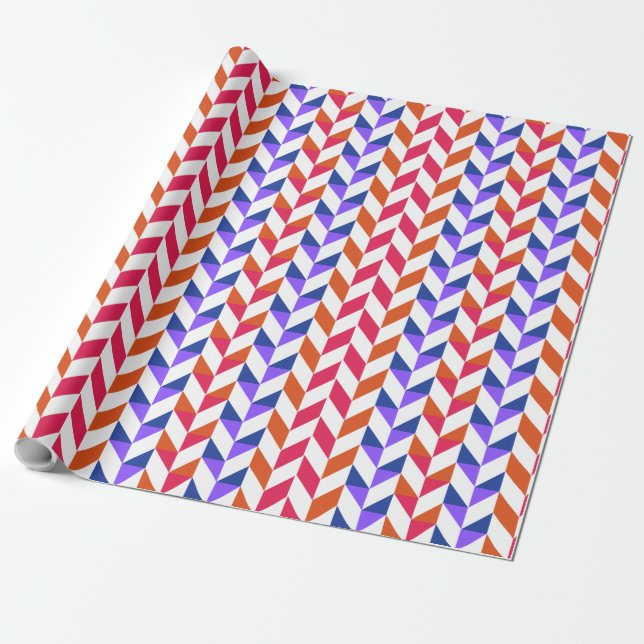 Geometric mönster-julomslag papper presentpapper (Utrullad)