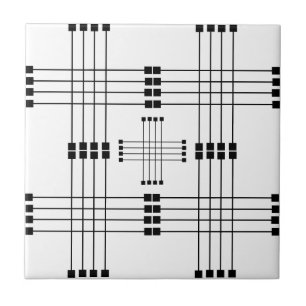 Geometric Mönster Kvadslagning LINJER Vit Kakelplatta