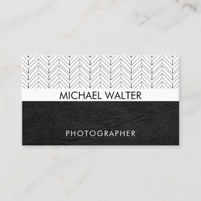 Geometric Mönster | Läder | Boho Mönster Visitkort (Framsida)