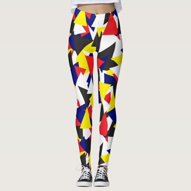 Geometric Mönster Maritime Flaggor Colorful Leggings (Framsida)