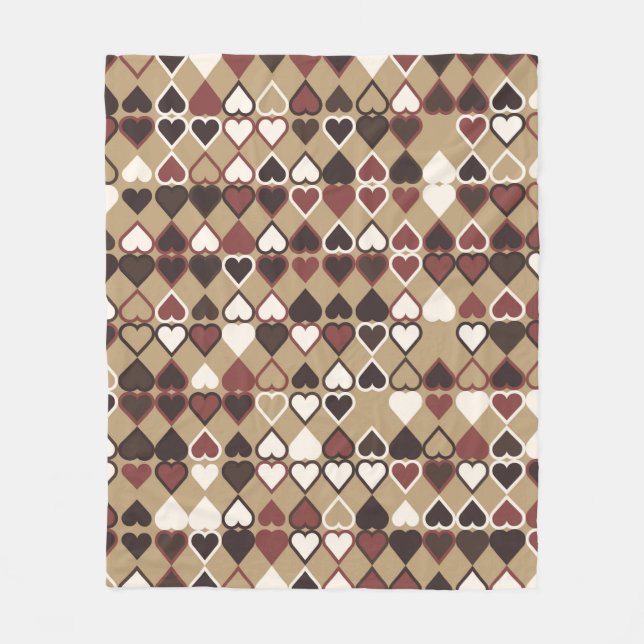 Geometric mönster med färgad inslag, abstrakt  fleecefilt (Framsidan)
