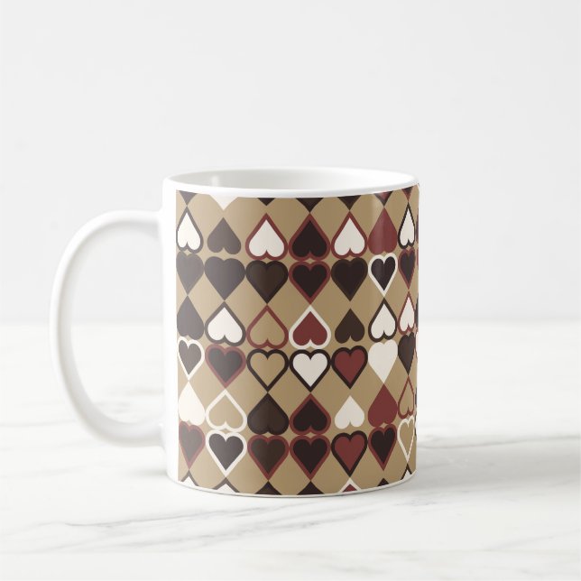 Geometric mönster med färgad inslag, abstrakt  kaffemugg (Vänster)