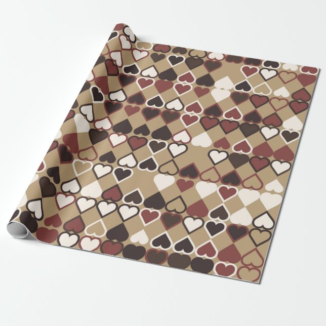 Geometric mönster med färgad inslag, abstrakt  presentpapper (Utrullad)