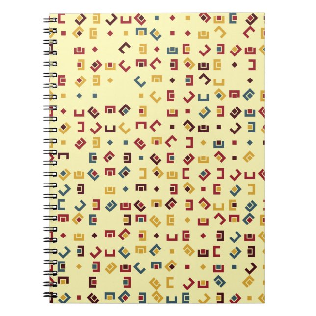 Geometric mönster med färgad inslag, vintage anteckningsbok (Framsidan)