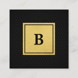 Geometric Mönster med Faux Gold Foil Monogram Fyrkantigt Visitkort