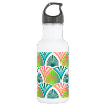 Geometric mönster med handflatan löv och blommor