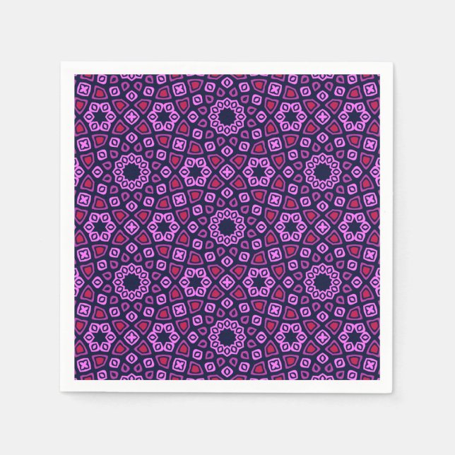 Geometric Mönster med Lila Truncated Tri-Hexago Pappersservett (Framsidan)