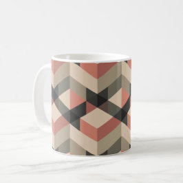 Geometric Mönster med Retro Färg Palette Kaffemugg