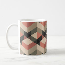 Geometric Mönster med Retro Färg Palette Kaffemugg
