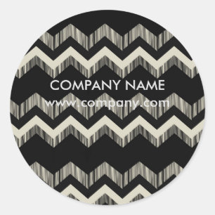 Geometric Mönster Mode Black and White Chevron Runt Klistermärke