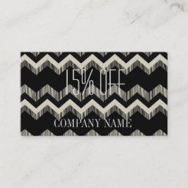 Geometric Mönster Mode Black and White Chevron Visitkort