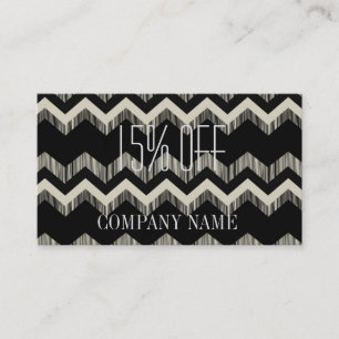 Geometric Mönster Mode Black and White Chevron Visitkort