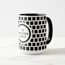 Geometric Mönster Modern Black and White Mugg