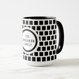 Geometric Mönster Modern Black and White Mugg