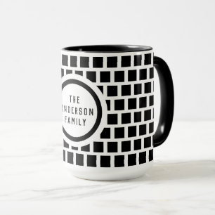 Geometric Mönster Modern Black and White Mugg