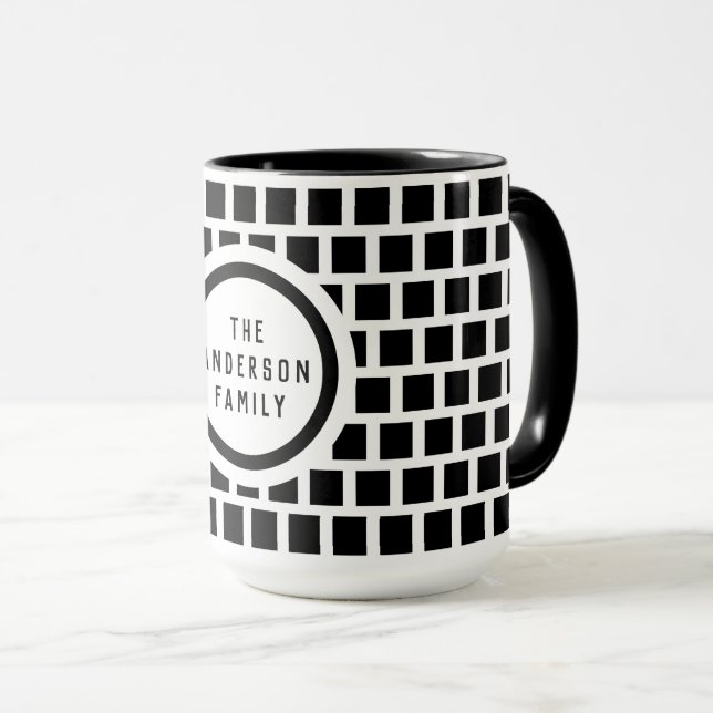 Geometric Mönster Modern Black and White Mugg (Framsida höger)