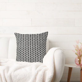 Geometric Mönster Modern Black and White Throw Pil Kudde