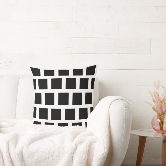 Geometric Mönster Modern Black and White Throw Pil Kudde (Soffa)