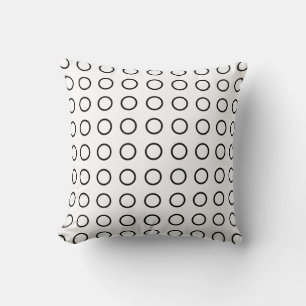 Geometric Mönster, moderna svarta vita öppna cirkl Kudde