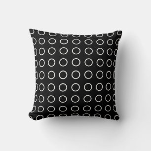 Geometric Mönster, moderna svarta vita öppna cirkl Kudde