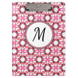 Geometric Mönster Monogram rosa White Circle