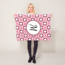 Geometric Mönster Monogram rosa White Circle