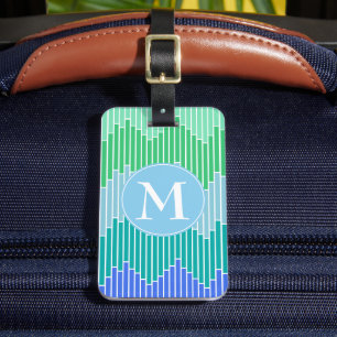 Geometric Mönster monogrammed havsbottnen Bagagebricka
