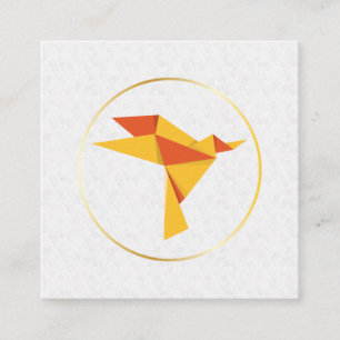 Geometric Mönster Origami Bird Fyrkantigt Visitkort