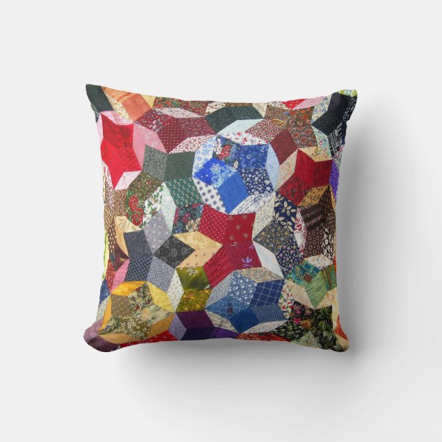 Geometric Mönster Quilt Multi Färg Kudde (Framsida)