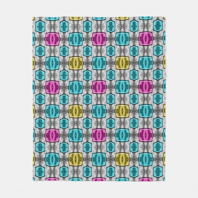 Geometric mönster-retro 66 fleecefilt (Framsidan)