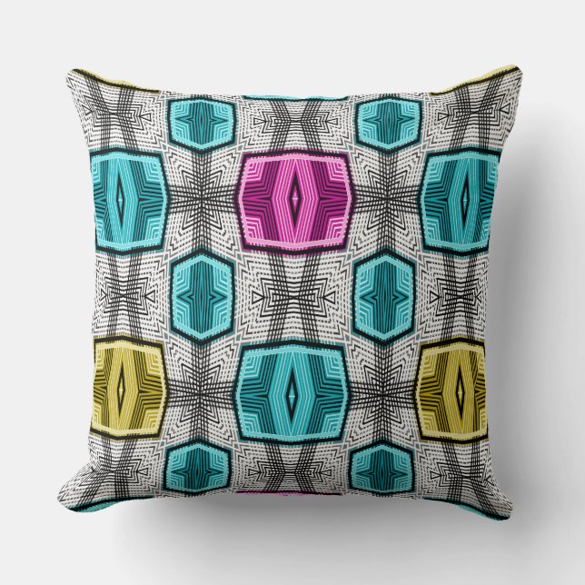 Geometric mönster-retro 66 kudde (Framsida)