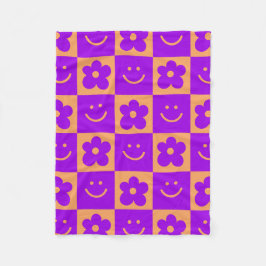 Geometric mönster retro färg 70 s fleecefilt