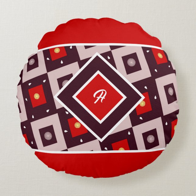 Geometric mönster rund kudde (Framsidan)