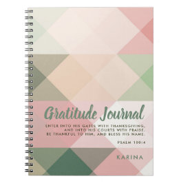 Geometric Mönster Scripture Gratitude Journal Anteckningsbok